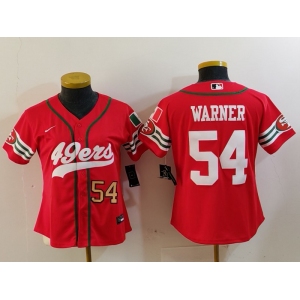 Women's San Francisco 49ers #54 Fred Warner Red Mexico Cool Base Stitched Baseball Jerseys