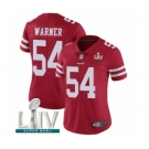 Women's San Francisco 49ers #54 Fred Warner Red Team Color Vapor Untouchable Limited Player Super Bowl LIV Bound Football Jersey