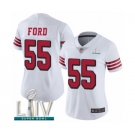 Women's San Francisco 49ers #55 Dee Ford Limited White Rush Vapor Untouchable Super Bowl LIV Bound Football Jersey