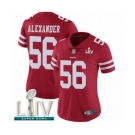 Women's San Francisco 49ers #56 Kwon Alexander Red Team Color Vapor Untouchable Limited Player Super Bowl LIV Bound Football Jersey