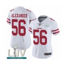 Women's San Francisco 49ers #56 Kwon Alexander White Vapor Untouchable Limited Player Super Bowl LIV Bound Football Jersey