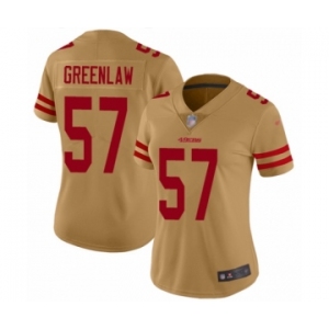 Women's San Francisco 49ers #57 Dre Greenlaw Limited Gold Inverted Legend Football Jersey