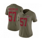 Women's San Francisco 49ers #57 Dre Greenlaw Limited Olive 2017 Salute to Service Football Jersey