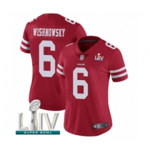 Women's San Francisco 49ers #6 Mitch Wishnowsky Red Team Color Vapor Untouchable Limited Player Super Bowl LIV Bound Football Jersey