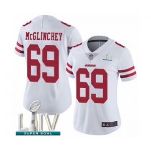 Women's San Francisco 49ers #69 Mike McGlinchey White Vapor Untouchable Limited Player Super Bowl LIV Bound Football Jersey