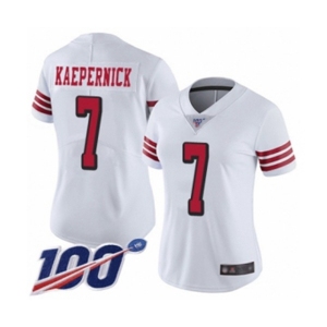 Women's San Francisco 49ers #7 Colin Kaepernick Limited White Rush Vapor Untouchable 100th Season Football Jersey