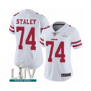 Women's San Francisco 49ers #74 Joe Staley White Vapor Untouchable Limited Player Super Bowl LIV Bound Football Jersey