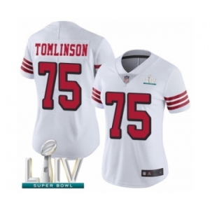 Women's San Francisco 49ers #75 Laken Tomlinson Limited White Rush Vapor Untouchable Super Bowl LIV Bound Football Jersey
