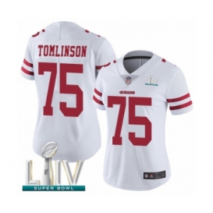 Women's San Francisco 49ers #75 Laken Tomlinson White Vapor Untouchable Limited Player Super Bowl LIV Bound Football Jersey