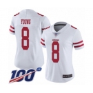 Women's San Francisco 49ers #8 Steve Young White Vapor Untouchable Limited Player 100th Season Football Jersey