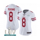 Women's San Francisco 49ers #8 Steve Young White Vapor Untouchable Limited Player Super Bowl LIV Bound Football Jersey