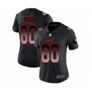 Women's San Francisco 49ers #80 Jerry Rice Limited Black Smoke Fashion Football Jersey