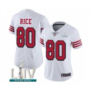 Women's San Francisco 49ers #80 Jerry Rice Limited White Rush Vapor Untouchable Super Bowl LIV Bound Football Jersey