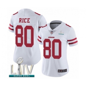 Women's San Francisco 49ers #80 Jerry Rice White Vapor Untouchable Limited Player Super Bowl LIV Bound Football Jersey