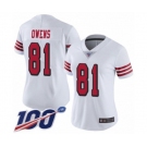 Women's San Francisco 49ers #81 Terrell Owens Limited White Rush Vapor Untouchable 100th Season Football Jersey