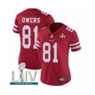 Women's San Francisco 49ers #81 Terrell Owens Red Team Color Vapor Untouchable Limited Player Super Bowl LIV Bound Football Jersey