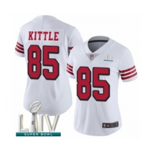Women's San Francisco 49ers #85 George Kittle Limited White Rush Vapor Untouchable Super Bowl LIV Bound Football Jersey