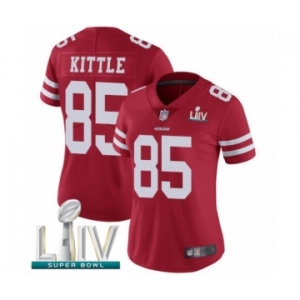 Women's San Francisco 49ers #85 George Kittle Red Team Color Vapor Untouchable Limited Player Super Bowl LIV Bound Football Jersey