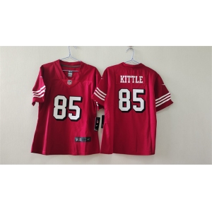 Women's San Francisco 49ers #85 George Kittle Red Vapor Alternate Football Stitched Jersey