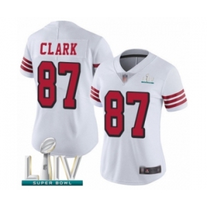 Women's San Francisco 49ers #87 Dwight Clark Limited White Rush Vapor Untouchable Super Bowl LIV Bound Football Jersey
