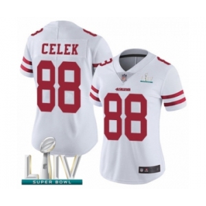 Women's San Francisco 49ers #88 Garrett Celek White Vapor Untouchable Limited Player Super Bowl LIV Bound Football Jersey