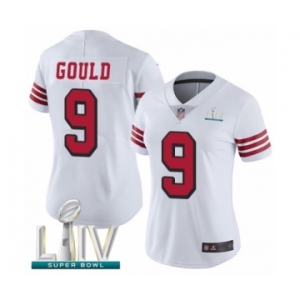 Women's San Francisco 49ers #9 Robbie Gould Limited White Rush Vapor Untouchable Super Bowl LIV Bound Football Jersey