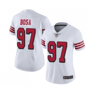 Women's San Francisco 49ers #97 Nick Bosa Limited White Rush Vapor Untouchable Football Jersey