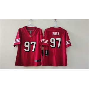 Women's San Francisco 49ers #97 Nick Bosa Red Alternate Vapor Football Stitched Jersey