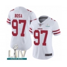 Women's San Francisco 49ers #97 Nick Bosa White Vapor Untouchable Limited Player Super Bowl LIV Bound Football Jersey