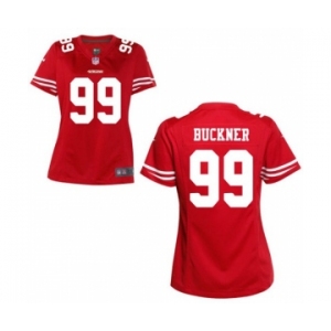 Womens San Francisco 49ers #99 Deforest Buckner Scarlet Jersey
