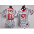 nike women nfl jerseys san francisco 49ers #11 smith [fem fan zebra]