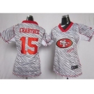 nike women nfl jerseys san francisco 49ers #15 crabtree [fem fan zebra]