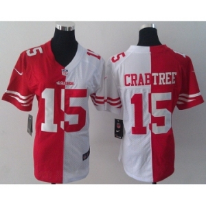 nike women nfl jerseys san francisco 49ers #15 crabtree white-red[nike split]