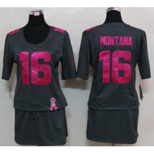nike women nfl jerseys san francisco 49ers #16 joe dk.grey[breast cancer awareness]