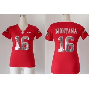 nike women nfl jerseys san francisco 49ers #16 joe montana red  jerseys