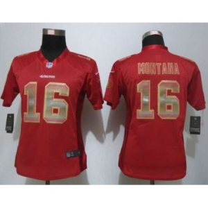 nike women nfl jerseys san francisco 49ers #16 montana red[Strobe Limited]