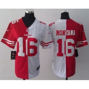 nike women nfl jerseys san francisco 49ers #16 montana white-red[nike split]