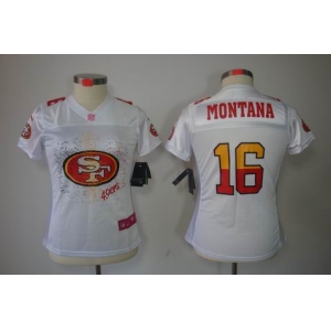 nike women nfl jerseys san francisco 49ers #16 montana white[2012 fem fan]