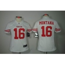 nike women nfl jerseys san francisco 49ers #16 montana white[nike limited]