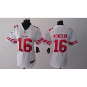 nike women nfl jerseys san francisco 49ers #16 montana white[nike]
