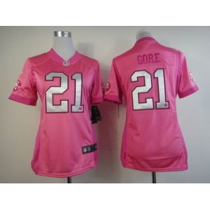 nike women nfl jerseys san francisco 49ers #21 frank gore pink[nike love's]
