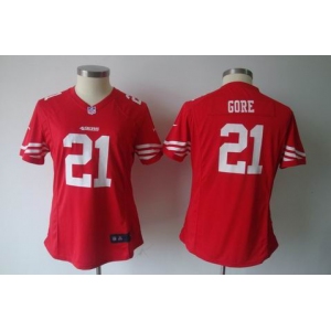 nike women nfl jerseys san francisco 49ers #21 gore red[nike]