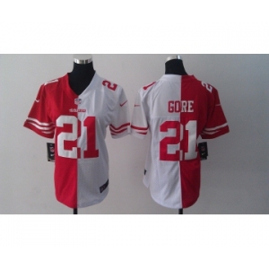 nike women nfl jerseys san francisco 49ers #21 gore white-red[nike split]