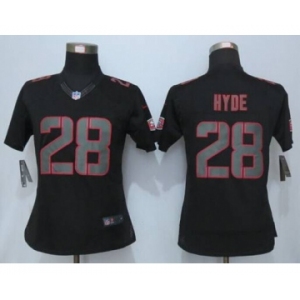 nike women nfl jerseys san francisco 49ers #28 hyde black[nike impact limited]