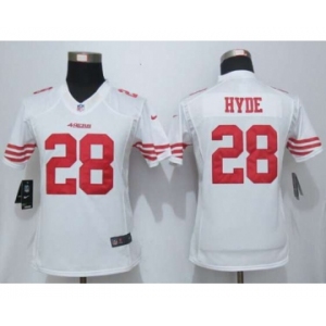nike women nfl jerseys san francisco 49ers #28 hyde white[nike]