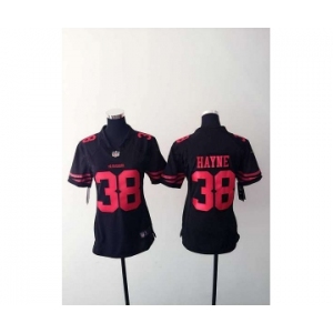 nike women nfl jerseys san francisco 49ers #38 hayne black[nike][hayne]