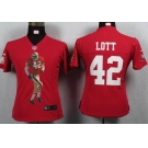 nike women nfl jerseys san francisco 49ers #42 ronnie lott red[portrait fashion]