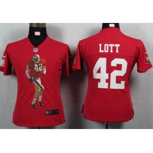 nike women nfl jerseys san francisco 49ers #42 ronnie lott red[portrait fashion]
