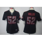 nike women nfl jerseys san francisco 49ers #52 willis black[nike impact limited]