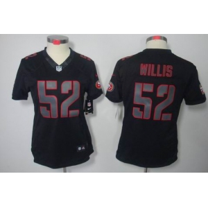 nike women nfl jerseys san francisco 49ers #52 willis black[nike impact limited]
